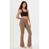imageODODOS Womens Cloud Feeling Crossover Flared Pants with Back Pocket High Waist Bootcut Lounge Yoga Pants3032quot InseamLight Brown