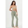 imageODODOS Womens Cloud Feeling Crossover Flared Pants with Back Pocket High Waist Bootcut Lounge Yoga Pants3032quot InseamLime Stone