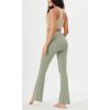 imageODODOS Womens Cloud Feeling Crossover Flared Pants with Back Pocket High Waist Bootcut Lounge Yoga Pants3032quot InseamLime Stone