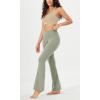 imageODODOS Womens Cloud Feeling Crossover Flared Pants with Back Pocket High Waist Bootcut Lounge Yoga Pants3032quot InseamLime Stone