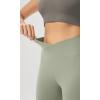 imageODODOS Womens Cloud Feeling Crossover Flared Pants with Back Pocket High Waist Bootcut Lounge Yoga Pants3032quot InseamLime Stone
