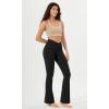 imageODODOS Womens Cloud Feeling Crossover Flared Pants with Back Pocket High Waist Bootcut Lounge Yoga Pants3032quot InseamOnyx Black Grey