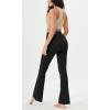 imageODODOS Womens Cloud Feeling Crossover Flared Pants with Back Pocket High Waist Bootcut Lounge Yoga Pants3032quot InseamOnyx Black Grey