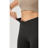imageODODOS Womens Cloud Feeling Crossover Flared Pants with Back Pocket High Waist Bootcut Lounge Yoga Pants3032quot InseamOnyx Black Grey