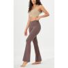 imageODODOS Womens Cloud Feeling Crossover Flared Pants with Back Pocket High Waist Bootcut Lounge Yoga Pants3032quot InseamPurple Taupe