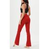 imageODODOS Womens Cloud Feeling Crossover Flared Pants with Back Pocket High Waist Bootcut Lounge Yoga Pants3032quot InseamRed