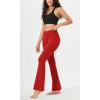 imageODODOS Womens Cloud Feeling Crossover Flared Pants with Back Pocket High Waist Bootcut Lounge Yoga Pants3032quot InseamRed