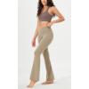 imageODODOS Womens Cloud Feeling Crossover Flared Pants with Back Pocket High Waist Bootcut Lounge Yoga Pants3032quot InseamShaker Beige