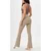 imageODODOS Womens Cloud Feeling Crossover Flared Pants with Back Pocket High Waist Bootcut Lounge Yoga Pants3032quot InseamShaker Beige