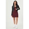 imageODODOS Womens Cloud Feeling Tank Dress with Separate Shorts and Built in Bra U Back Mini Tennis DressBurgundy