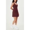 imageODODOS Womens Cloud Feeling Tank Dress with Separate Shorts and Built in Bra U Back Mini Tennis DressBurgundy