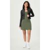 imageODODOS Womens Cloud Feeling Tank Dress with Separate Shorts and Built in Bra U Back Mini Tennis DressDark Olive