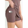 imageODODOS Womens Cloud Feeling Tank Dress with Separate Shorts and Built in Bra U Back Mini Tennis DressPurple Taupe