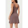 imageODODOS Womens Cloud Feeling Tank Dress with Separate Shorts and Built in Bra U Back Mini Tennis DressPurple Taupe