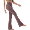 imageODODOS Cloud Feeling Crossover High Waist Flared Pants for Women Bootcut Yoga Pants with Back Pocket3032quot InseamPurple Taupe