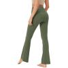 imageODODOS Womens Cloud Feeling Crossover Flared Pants with Back Pocket High Waist Bootcut Lounge Yoga Pants3032quot InseamDark Olive