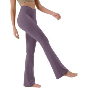 imageODODOS Cloud Feeling Crossover High Waist Flared Pants for Women Bootcut Yoga Pants with Back Pocket3032quot InseamAsh Violet