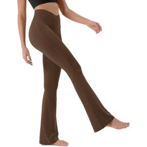 imageODODOS Cloud Feeling Crossover High Waist Flared Pants for Women Bootcut Yoga Pants with Back Pocket3032quot InseamBrunette