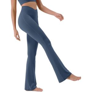 imageODODOS Cloud Feeling Crossover High Waist Flared Pants for Women Bootcut Yoga Pants with Back Pocket3032quot InseamInk Blue