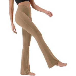 imageODODOS Cloud Feeling Crossover High Waist Flared Pants for Women Bootcut Yoga Pants with Back Pocket3032quot InseamLight Brown