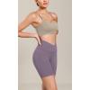 imageODODOS Cloud Feeling Cross Waist Yoga Shorts for Women 6quot Crossover High Waist Lounge Biker ShortsAsh Violet