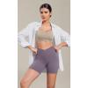 imageODODOS Cloud Feeling Cross Waist Yoga Shorts for Women 6quot Crossover High Waist Lounge Biker ShortsAsh Violet