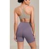 imageODODOS Cloud Feeling Cross Waist Yoga Shorts for Women 6quot Crossover High Waist Lounge Biker ShortsAsh Violet