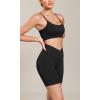 imageODODOS Cloud Feeling Cross Waist Yoga Shorts for Women 6quot Crossover High Waist Lounge Biker ShortsBlack