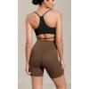 imageODODOS Cloud Feeling Cross Waist Yoga Shorts for Women 6quot Crossover High Waist Lounge Biker ShortsBrunette