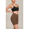 imageODODOS Cloud Feeling Cross Waist Yoga Shorts for Women 6quot Crossover High Waist Lounge Biker ShortsBrunette