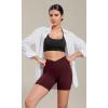 imageODODOS Cloud Feeling Cross Waist Yoga Shorts for Women 6quot Crossover High Waist Lounge Biker ShortsBurgundy