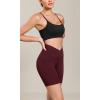 imageODODOS Cloud Feeling Cross Waist Yoga Shorts for Women 6quot Crossover High Waist Lounge Biker ShortsBurgundy