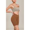 imageODODOS Cloud Feeling Cross Waist Yoga Shorts for Women 6quot Crossover High Waist Lounge Biker ShortsCaramel