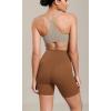 imageODODOS Cloud Feeling Cross Waist Yoga Shorts for Women 6quot Crossover High Waist Lounge Biker ShortsCaramel