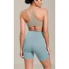 imageODODOS Cloud Feeling Cross Waist Yoga Shorts for Women 6quot Crossover High Waist Lounge Biker ShortsChambray
