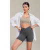 imageODODOS Cloud Feeling Cross Waist Yoga Shorts for Women 6quot Crossover High Waist Lounge Biker ShortsCharcoal