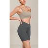 imageODODOS Cloud Feeling Cross Waist Yoga Shorts for Women 6quot Crossover High Waist Lounge Biker ShortsCharcoal