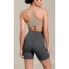 imageODODOS Cloud Feeling Cross Waist Yoga Shorts for Women 6quot Crossover High Waist Lounge Biker ShortsCharcoal