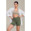 imageODODOS Cloud Feeling Cross Waist Yoga Shorts for Women 6quot Crossover High Waist Lounge Biker ShortsDark Olive