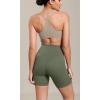 imageODODOS Cloud Feeling Cross Waist Yoga Shorts for Women 6quot Crossover High Waist Lounge Biker ShortsDark Olive