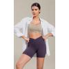 imageODODOS Cloud Feeling Cross Waist Yoga Shorts for Women 6quot Crossover High Waist Lounge Biker ShortsDark Purple