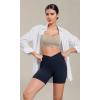 imageODODOS Cloud Feeling Cross Waist Yoga Shorts for Women 6quot Crossover High Waist Lounge Biker ShortsDeep Navy