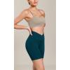 imageODODOS Cloud Feeling Cross Waist Yoga Shorts for Women 6quot Crossover High Waist Lounge Biker ShortsForest Teal