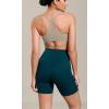 imageODODOS Cloud Feeling Cross Waist Yoga Shorts for Women 6quot Crossover High Waist Lounge Biker ShortsForest Teal