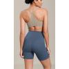 imageODODOS Cloud Feeling Cross Waist Yoga Shorts for Women 6quot Crossover High Waist Lounge Biker ShortsInk Blue