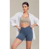 imageODODOS Cloud Feeling Cross Waist Yoga Shorts for Women 6quot Crossover High Waist Lounge Biker ShortsInk Blue