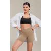 imageODODOS Cloud Feeling Cross Waist Yoga Shorts for Women 6quot Crossover High Waist Lounge Biker ShortsLight Brown