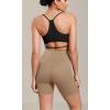 imageODODOS Cloud Feeling Cross Waist Yoga Shorts for Women 6quot Crossover High Waist Lounge Biker ShortsLight Brown