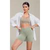imageODODOS Cloud Feeling Cross Waist Yoga Shorts for Women 6quot Crossover High Waist Lounge Biker ShortsLime Stone