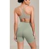imageODODOS Cloud Feeling Cross Waist Yoga Shorts for Women 6quot Crossover High Waist Lounge Biker ShortsLime Stone